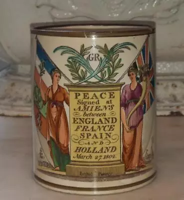 Buy Rare Georgian Peace Of Amiens 1802 Bristol Pottery Mug • 304.99£