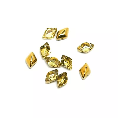 Buy 8g Gemduo Czech Glass Beads - Crystal Amber - 8mm X 5mm - S0539 • 4.29£