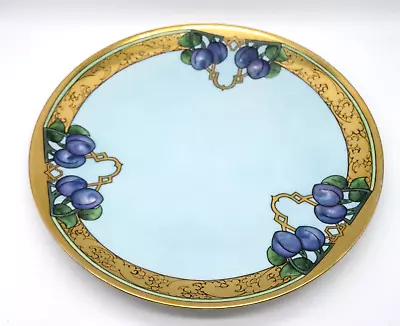 Buy VTG Thomas Bavaria Platter Plate 12.75  Dia Hand Painted Gold Rim Plums Blue • 46.59£