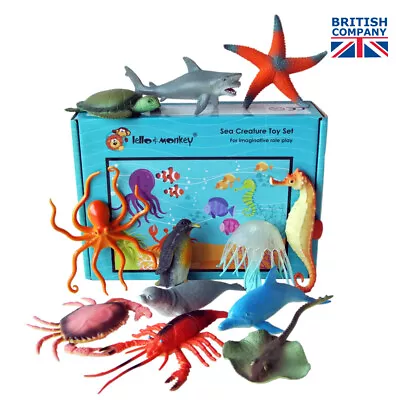 Buy Sea Creature Toy Plastic Animal Figures Set Of 12 - From UK ***Damaged Box *** • 13.99£
