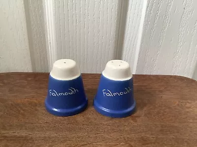 Buy Vintage Pair Of Blue Devon Ware Falmouth Salt & Pepper Shakers • 6.99£