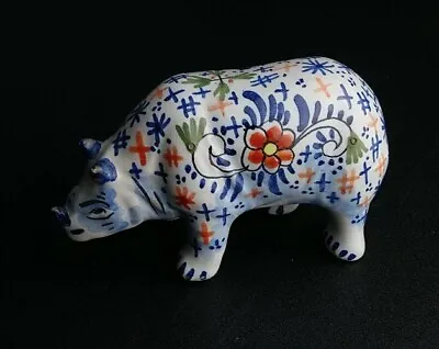 Buy Antique French Desvres Rhinoceros Faience Figurine Animal Figure C1910 10cm Long • 53.15£