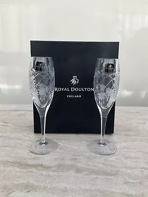 Buy Royal Doulton Falling Stars Champagne Flute Set Of Two NEW In Box FREE POSTAGE • 48£
