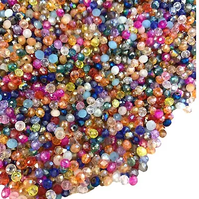 Buy Faceted, Glass Crystal Beads For Jewellery Making 4mm 150 Pcs Mix New • 2.95£