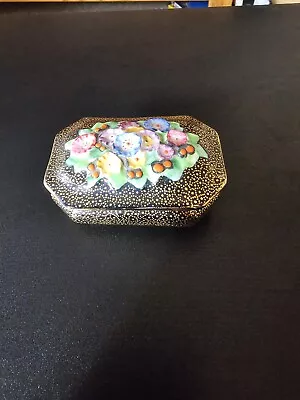 Buy BEAUTIFUL 1930s ART DECO PERIOD TUSCAN PLANT GILDED CHINA TRINKET BOX • 20£