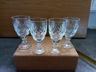 Buy 4x Royal Doulton Crystal Glass Claret Red Wine Georgian Cut 4.5  / 11cm • 19.99£