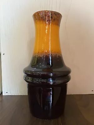 Buy West German Schevich Fat Lava Vase Orange/brown MCM 19 Cm Chipped • 9.99£