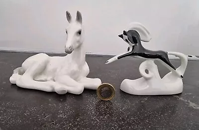 Buy 🐎 Vintage Korosten USSR Porcelain Stylised Leaping Horse & USSR  Lying Horse. • 27.95£