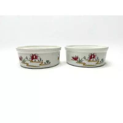 Buy Lourioux Le Faune Flowers Small Bowls 4.5 Inches Made In France Vintage Set Of 2 • 16.80£