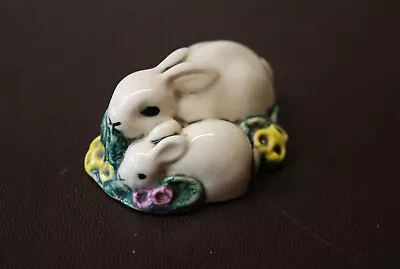 Buy Margaret Howard Handmade In Cornwall -  White Rabbit And Baby Bunny Rabbit • 10£