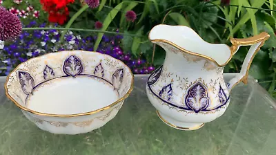 Buy Antique Cauldon Milk Jug & Sugar Bowl Middle Eastern Design Leafs • 54.99£