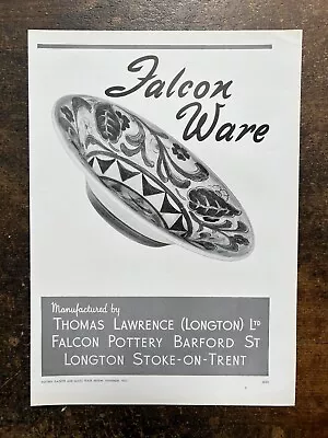 Buy Falcon Ware Pottery Thomas Lawrence Ltd Stoke On Trent - 1953 Press Cutting R416 • 4.20£