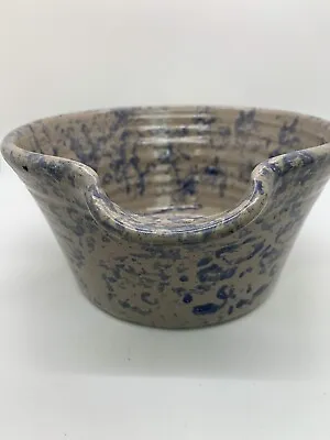 Buy Handcrafted Studio Art Pottery Blue White Mixing Batter Pour Bowl Splatter Ware • 18.63£