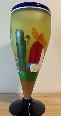 Buy Mexican Hand Painted Glass Taking A Siesta Cactus 8.5” • 14.90£