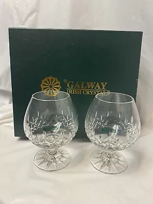 Buy Vintage Galway Irish Crystal Longford Brandy Drinking Glasses Barware In Box • 55.92£