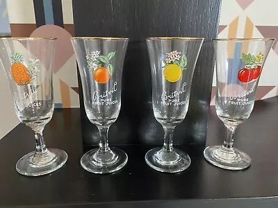 Buy Vintage 1970s Gold Rimmed Britvic Glasses X 4 • 20£