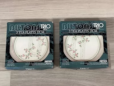 Buy Biltons Tea Plates X6 Floral White Pink Ironstone 17cm 6.5  England Trio Pack X2 • 14.95£