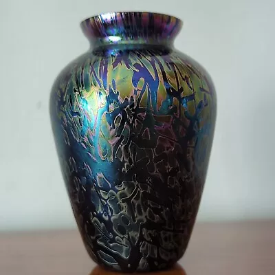 Buy Vintage Royal Brierley Studio Art Glass Favrile Iridescent Vase Signed • 17.50£