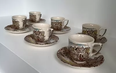 Buy Johnson Bros Country Style Six Cups With Saucers Decorative Display • 2.99£
