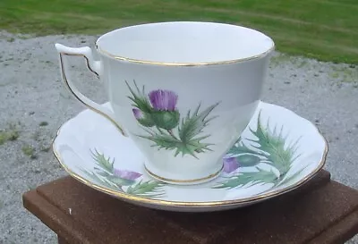 Buy Melba Bone China Vintage Made In England Thistle Pattern Cup & Saucer • 19.79£