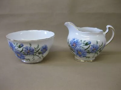 Buy Vintage Royal Vale Bone China Milk Jug & Sugar Bowl ~ Cornflower Pattern • 11.99£