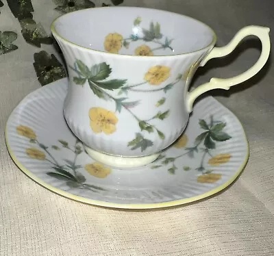 Buy Queen’s England Bone China Tea Cup & Saucer Yellow Flowers England 1875 Antique • 18.63£