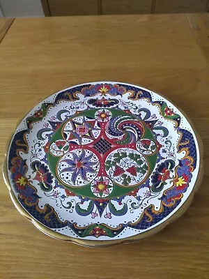 Buy Faros Keramik Rhodes Greece Handmade In 24k Gold Floral Decorative Plate • 11.99£