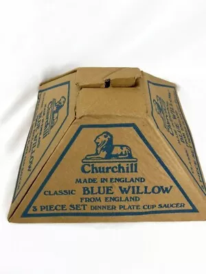 Buy Churchill Classic Blue Willow 3 Piece Set; Plate, Cup & Saucer From England NIB • 16.39£