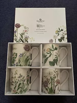Buy Queens China Royal Horticultural Society Mugs X4 Himalayan Flowers BNIB  • 25£