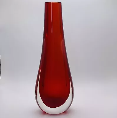 Buy Whitefriars Ruby Red Glass Tall Hambone Vase  • 35£