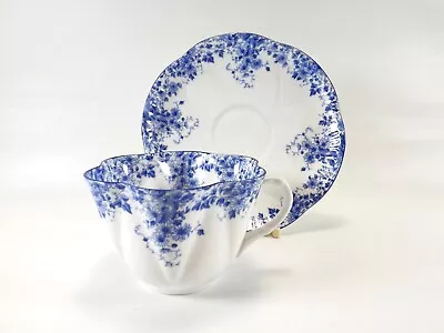 Buy Vintage Shelley Trio In The Dianty Shape In Blue Daisy Pattern Ref 500/5 • 0.99£