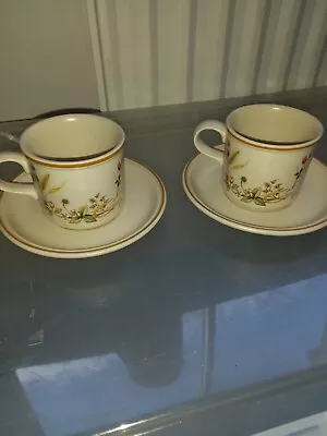 Buy St Michael Marks And Spencer Vintage Harvest Cups And Saucers 2 Of Each • 2.99£