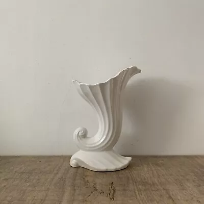 Buy Vintage Large Bassano Italy Cream Vase Jardiniere Shell Nautical Design Shape • 25£