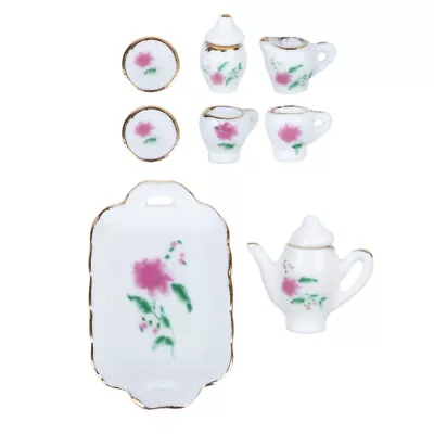 Buy 8 PCS/Set Kitchen Miniature Porcelain Set Children's Tin Tea Set • 9.59£