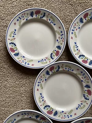 Buy 8 X BHS Priory Tableware Blue Floral Ceramic Side Plates 7  • 24£