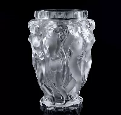 Buy Glamorous Art Deco Satin Clear Glass Bacchantes Vase • 229.10£