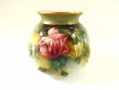 Buy Antique Royal Worcester Vase With Hand Painted Roses Shape No 158 Ref 124/2 • 0.99£