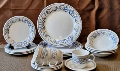 Buy Biltons Staffordshire Tableware Blue/Yellow Floral Ribbons Pattern: 19 Pieces • 20£