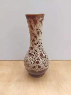 Buy Vintage Mid-Century Fosters Pottery Bud Vase Dark Honeycomb Drip Glaze Style • 6£