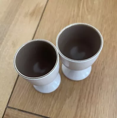 Buy PAIR Of Poole Pottery Twintone Sepia And Mushroom Footed Egg Cup / Eggcup  • 6.99£
