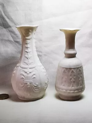 Buy Antique Victorian Parian Ware Pottery Vases X 2 Renaissance Moorish Revival VGC • 14£