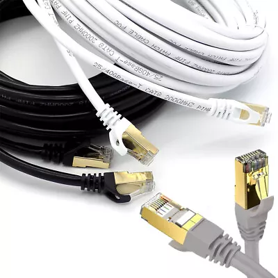 Buy Ethernet Cable RJ45 Cat8 40GBPS Network Gold Super Fast LAN Lead SSTP Patch LOT • 7.45£