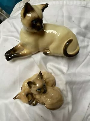 Buy Beswick Siamese Cat 1558 Plus Kittens 1296 • 22£