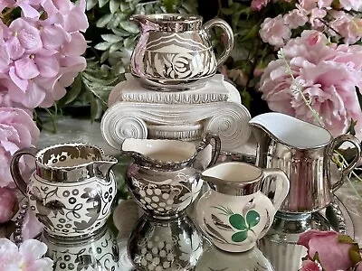 Buy Antique Silver Lustre Jugs X FIVE! Wedgwood; Worcester; Gibsons; Grays; Sandland • 29£
