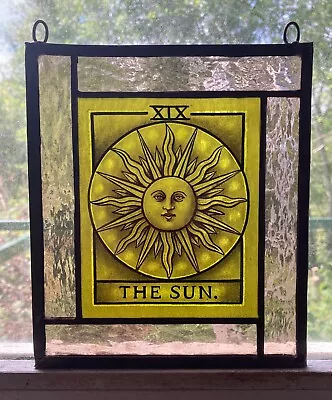 Buy Hand Painted Stained Glass Panel Of The Sun Listed By The Artist Lorna Sharkey • 85£