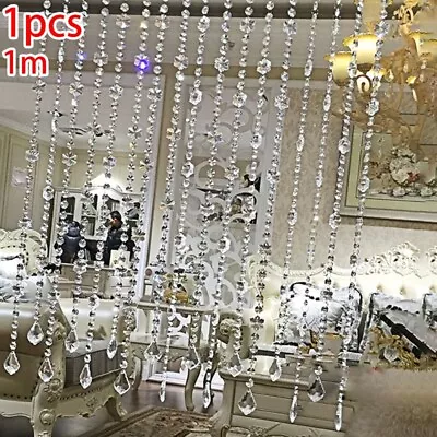 Buy Display Bead Curtain Crystal Glass Door Hanging Transparent Decoration • 11.22£
