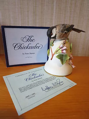 Buy Franklin Mint Porcelain Bird Bell Chickadee By Peter Barrett, 1983 • 34.99£