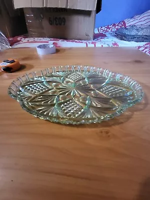 Buy Vintage Light Green Glass Serving Platter/plate/tray • 20£