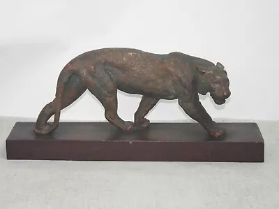 Buy Art Deco French Terracotta Panther Figurine Signed Rulas- Thames Hospice • 80£