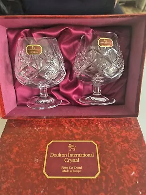 Buy Doulton International Crystal Cut Hellene Brandy/Cognac Glasses New In Box • 30£